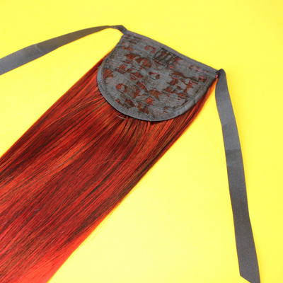 Silky Straight Synthetic Ponytail - Red Ombre - 20"