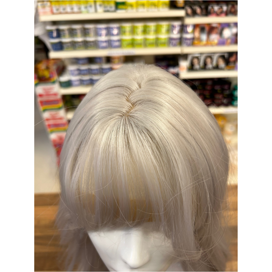 Duffy - 24', Wavy, Synthetic Wig - Platinum with Blue Undertones