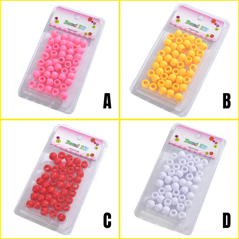 12mm Plastic Hair Beads - Braid Accessories