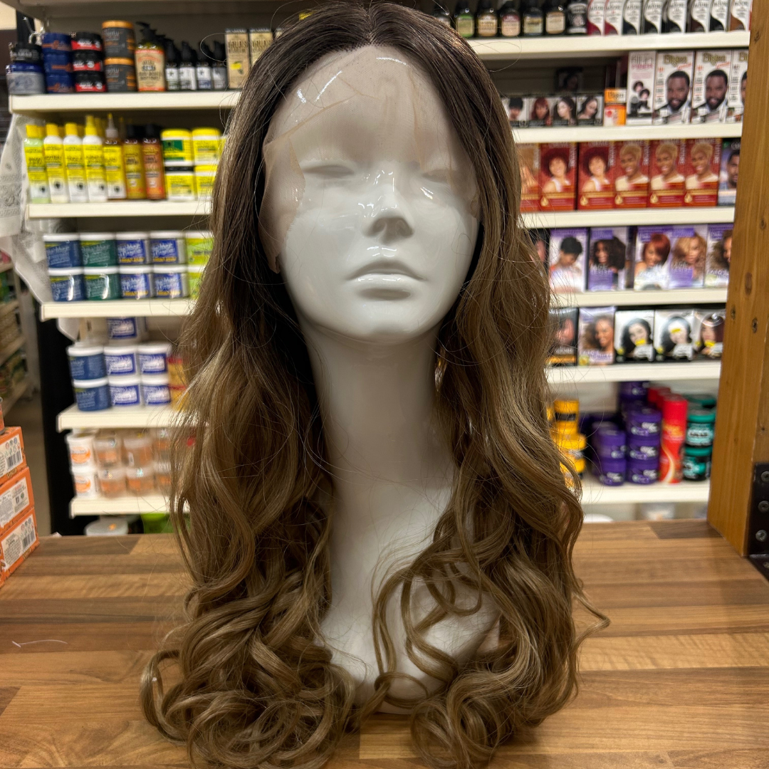 Carmen - 27' Curly Synthetic Wig - Brown Blonde Ombre