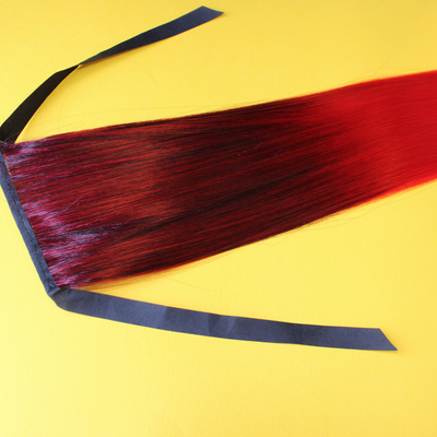 Silky Straight Synthetic Ponytail - Red Ombre - 20"