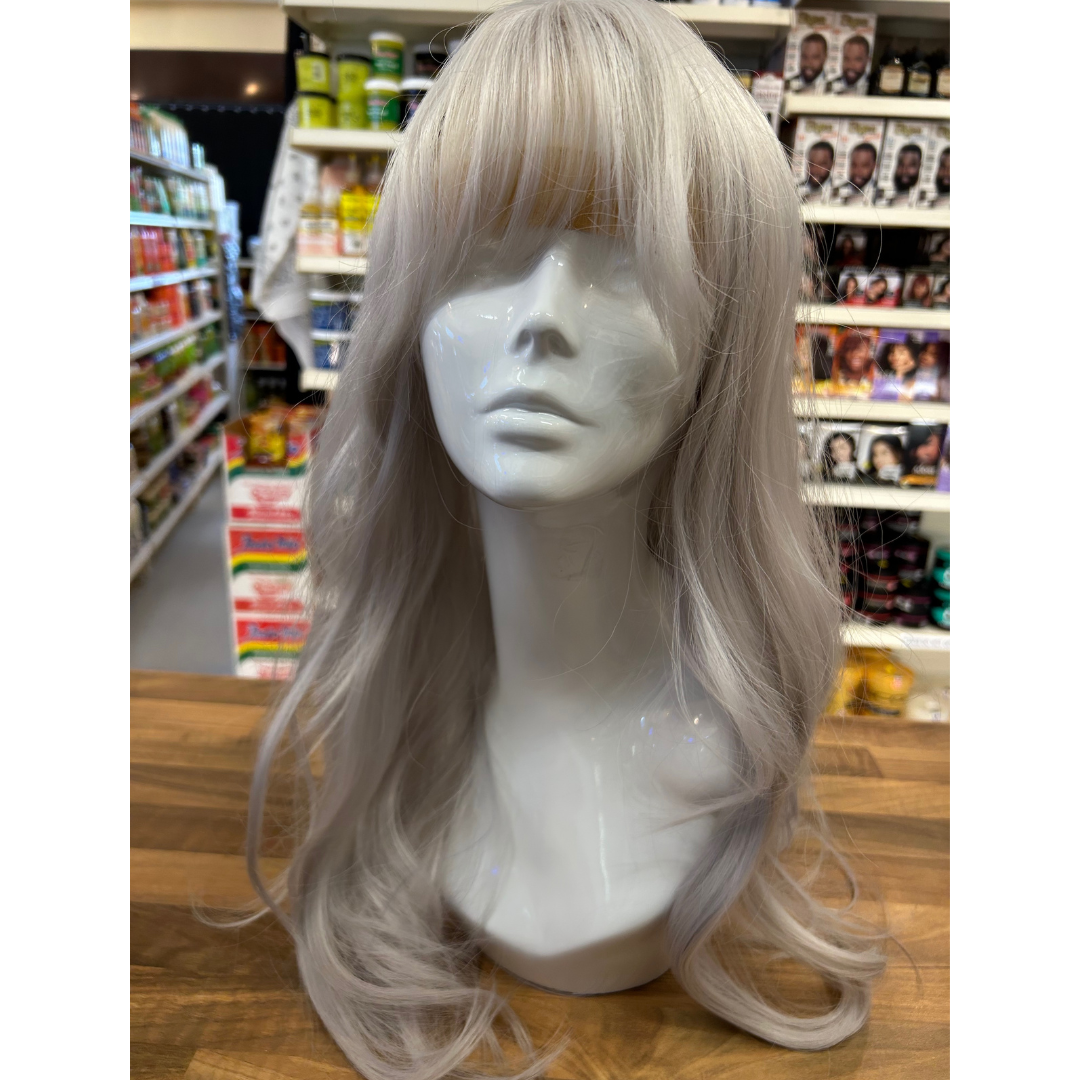Duffy - 24', Wavy, Synthetic Wig - Platinum with Blue Undertones