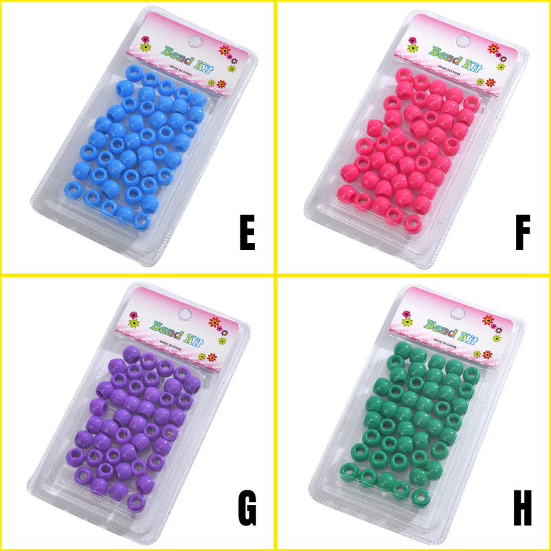 12mm Plastic Hair Beads - Braid Accessories