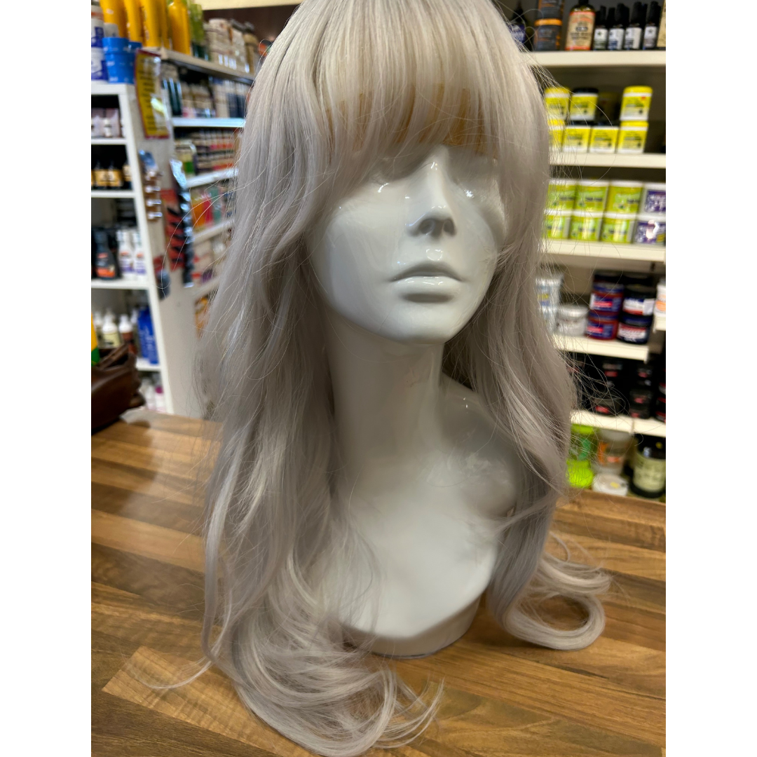 Duffy - 24', Wavy, Synthetic Wig - Platinum with Blue Undertones