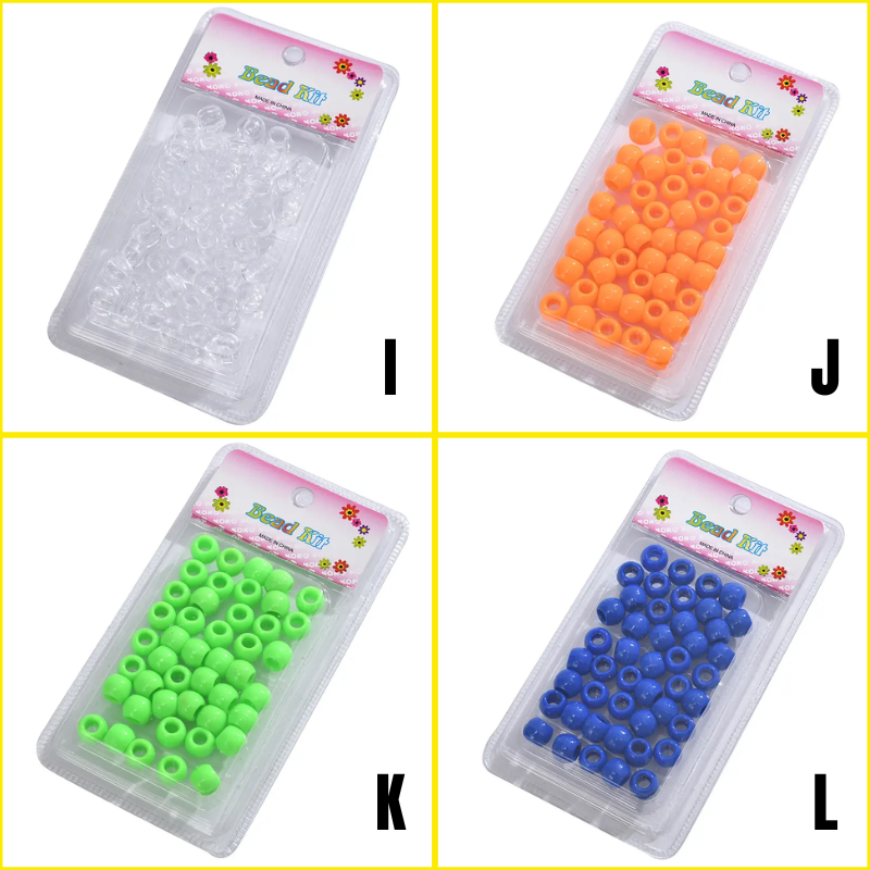 12mm Plastic Hair Beads - Braid Accessories
