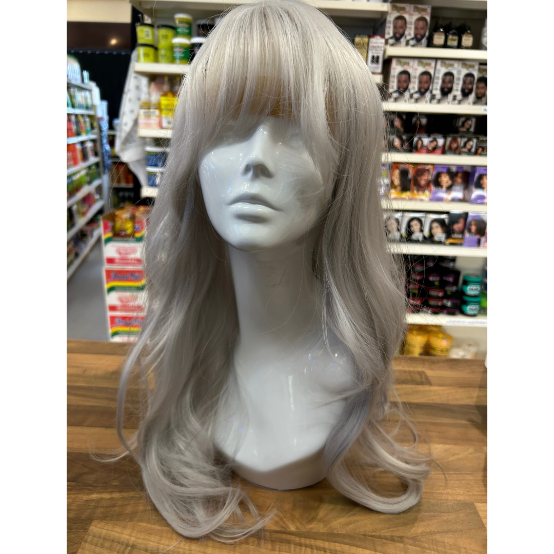 Duffy - 24', Wavy, Synthetic Wig - Platinum with Blue Undertones