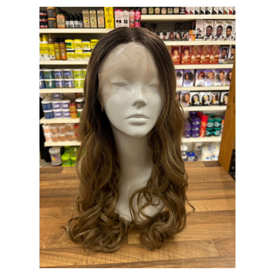 Carmen - 27' Curly Synthetic Wig - Brown Blonde Ombre