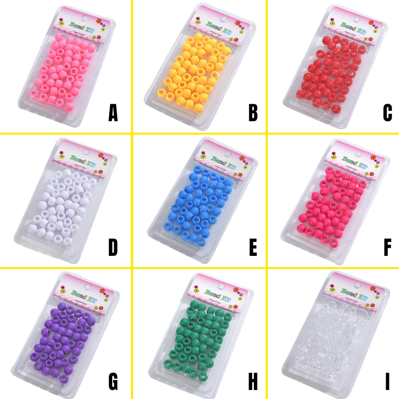 12mm Plastic Hair Beads - Braid Accessories
