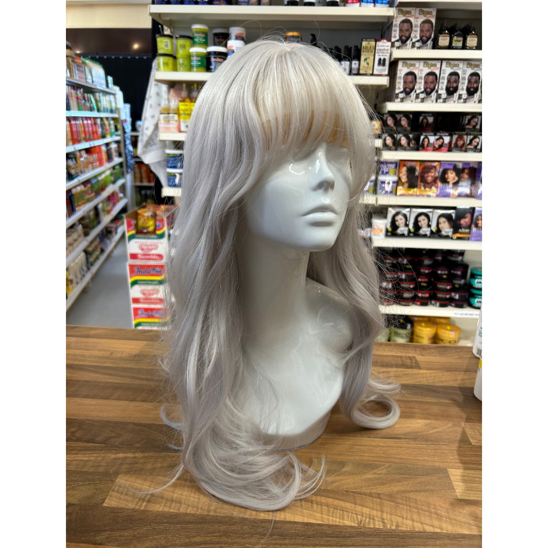 Duffy - 24', Wavy, Synthetic Wig - Platinum with Blue Undertones