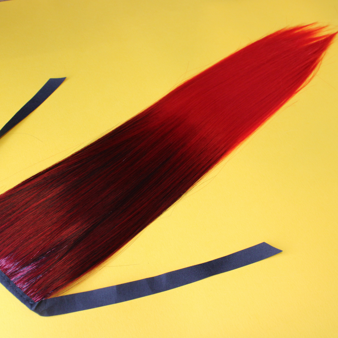 Silky Straight Synthetic Ponytail - Red Ombre - 20"