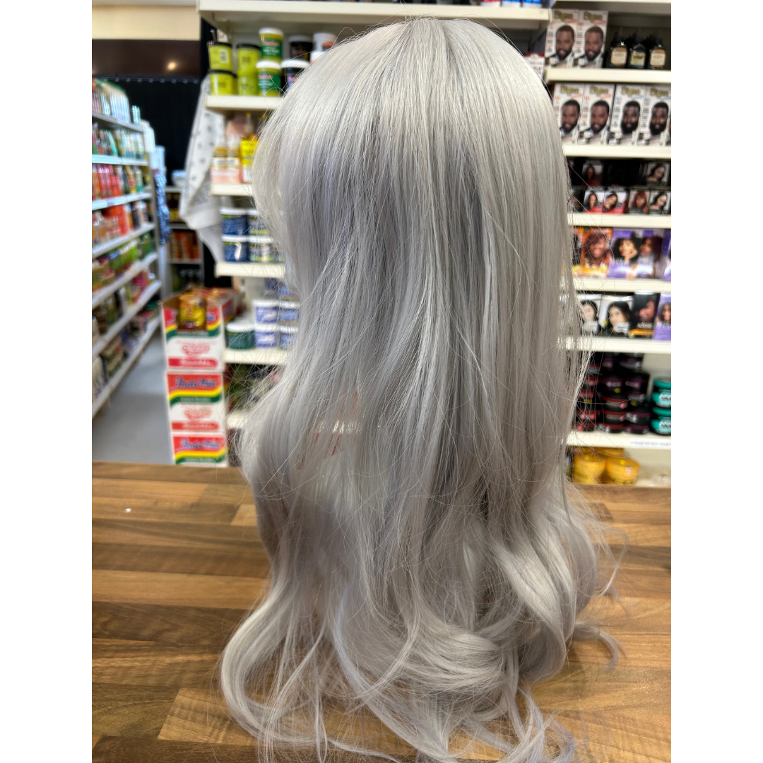 Duffy - 24', Wavy, Synthetic Wig - Platinum with Blue Undertones