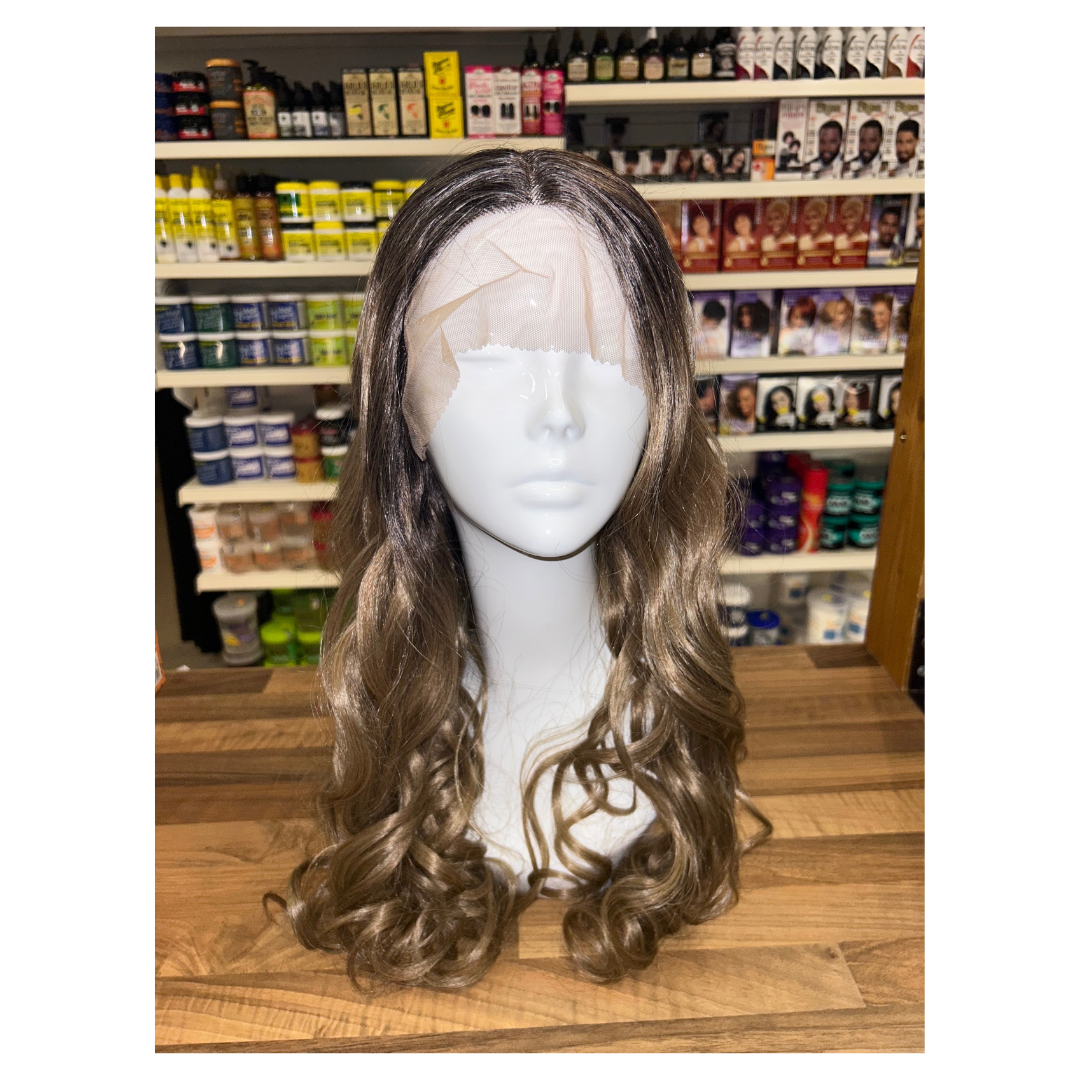 Carmen - 27' Curly Synthetic Wig - Brown Blonde Ombre