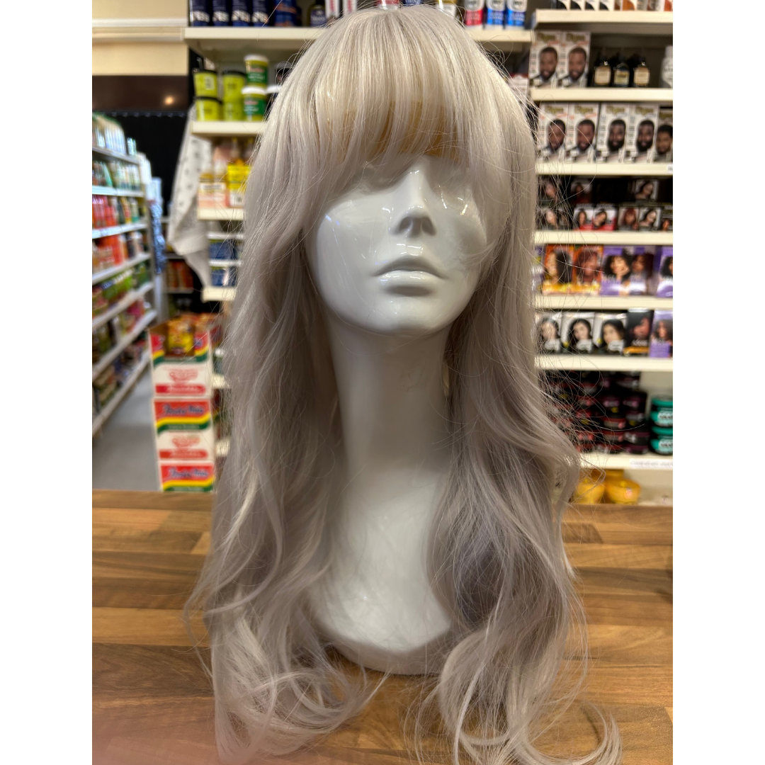 Duffy - 24', Wavy, Synthetic Wig - Platinum with Blue Undertones