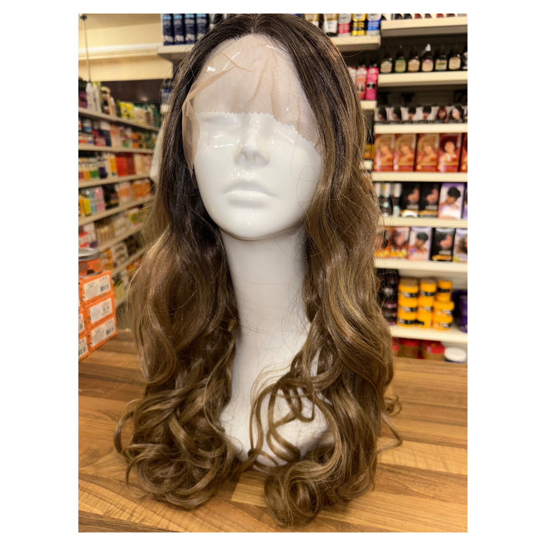 Carmen - 27' Curly Synthetic Wig - Brown Blonde Ombre