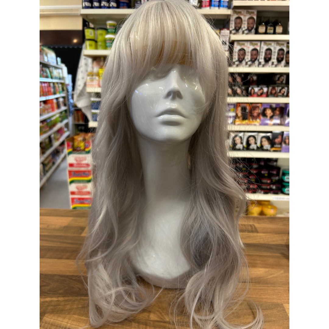 Duffy - 24", Wavy, Synthetic Wig - Platinum with Blue Undertones