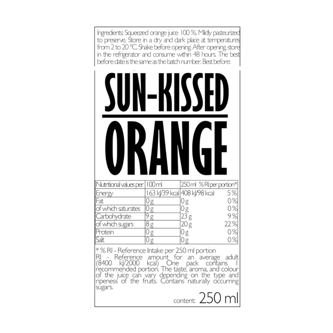 Sun-Kissed Orange Juice, 100% Fruit-Based 250ml