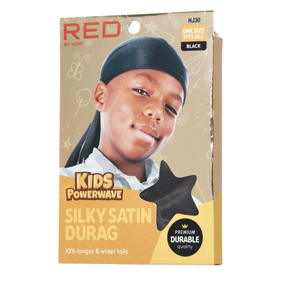 Red by Kiss Kids Powerwave Durag - Black HJ30