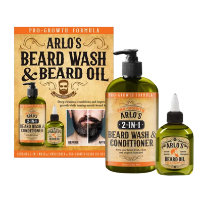 Arlo's Pro Growth Beard Wash & Conditioner & Oil Kit
