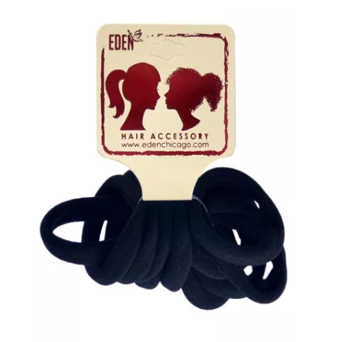 Eden Nylon Ponytail Holders - 14cm Black #64141