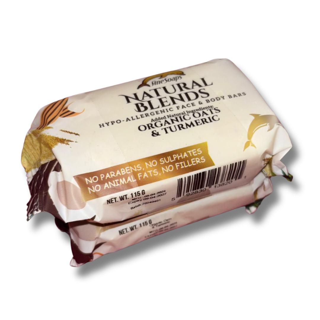 Fine Soaps - Natural Blends - Organic Oats & Turmeric Soap Bar 115g