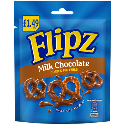 Flipz Milk Chocolate Flavour Coated Pretzel Snacks 80g