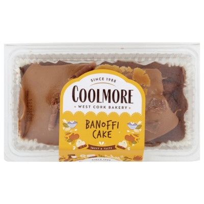 Coolmore Banoffi Cake 400g banana toffee cake with caramel icing and decorative curls