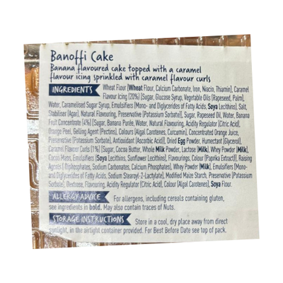 Coolmore Banoffi Cake 400g banana toffee cake with caramel icing and decorative curls