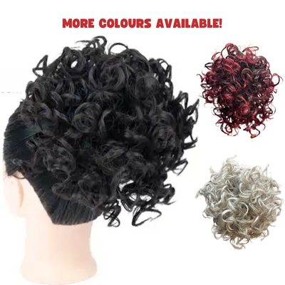 Synthetic Messy Curly Bun - Drawstring Attachment