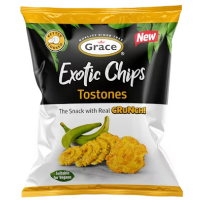 Grace Exotic Tostones Plantain Chips 75g – Afro-Caribbean Snack