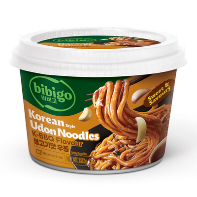 Bibigo Korean Style Udon Noodles K-BBQ Flavour (Sweet & Savoury) 187.2g