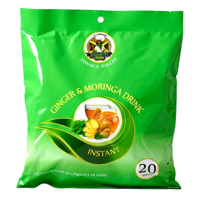 Jamaica Valley Instant Ginger & Moringa Tea 360g - 20 Tea Bags