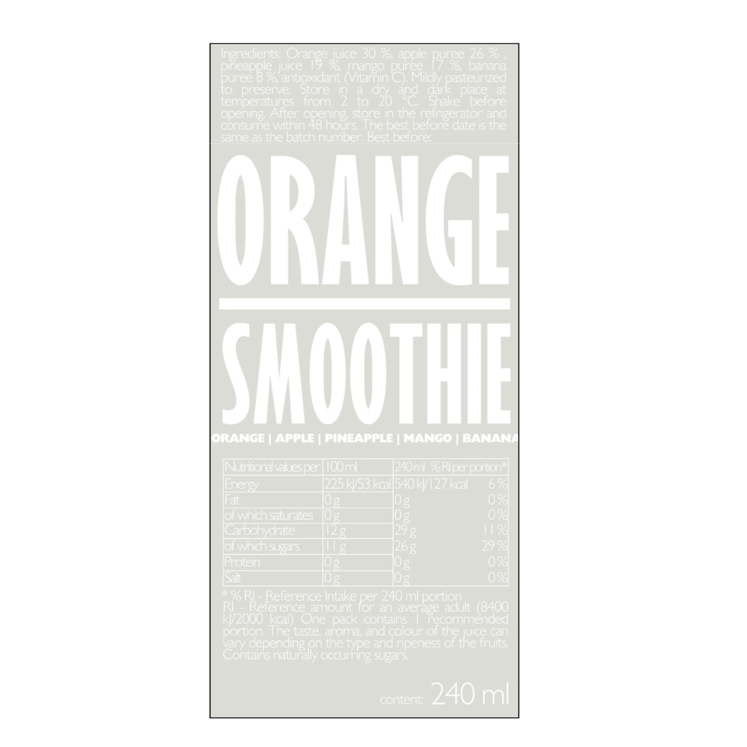 Orange Smoothie, 100% Fruit-Based 240ml