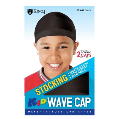 King J Kids Stocking Wave Cap - Black 059