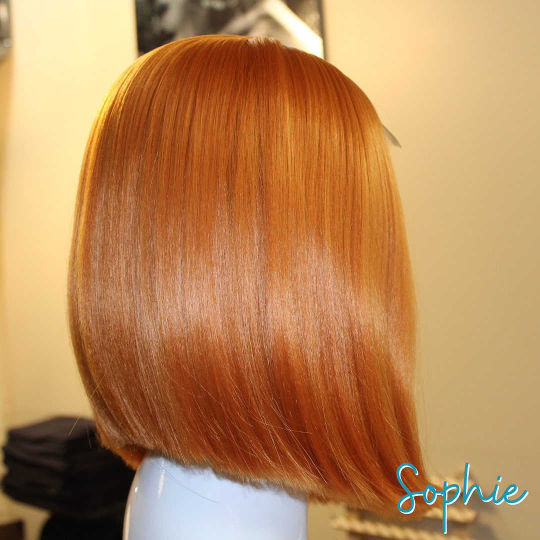 Sophie, 12', Straight Bob, Synthetic Wig - Orange