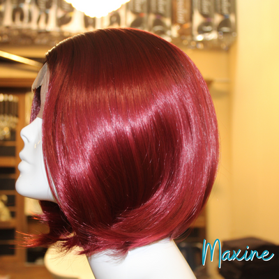 Maxine - 10', Straight, Synthetic Wig - 1B/Red