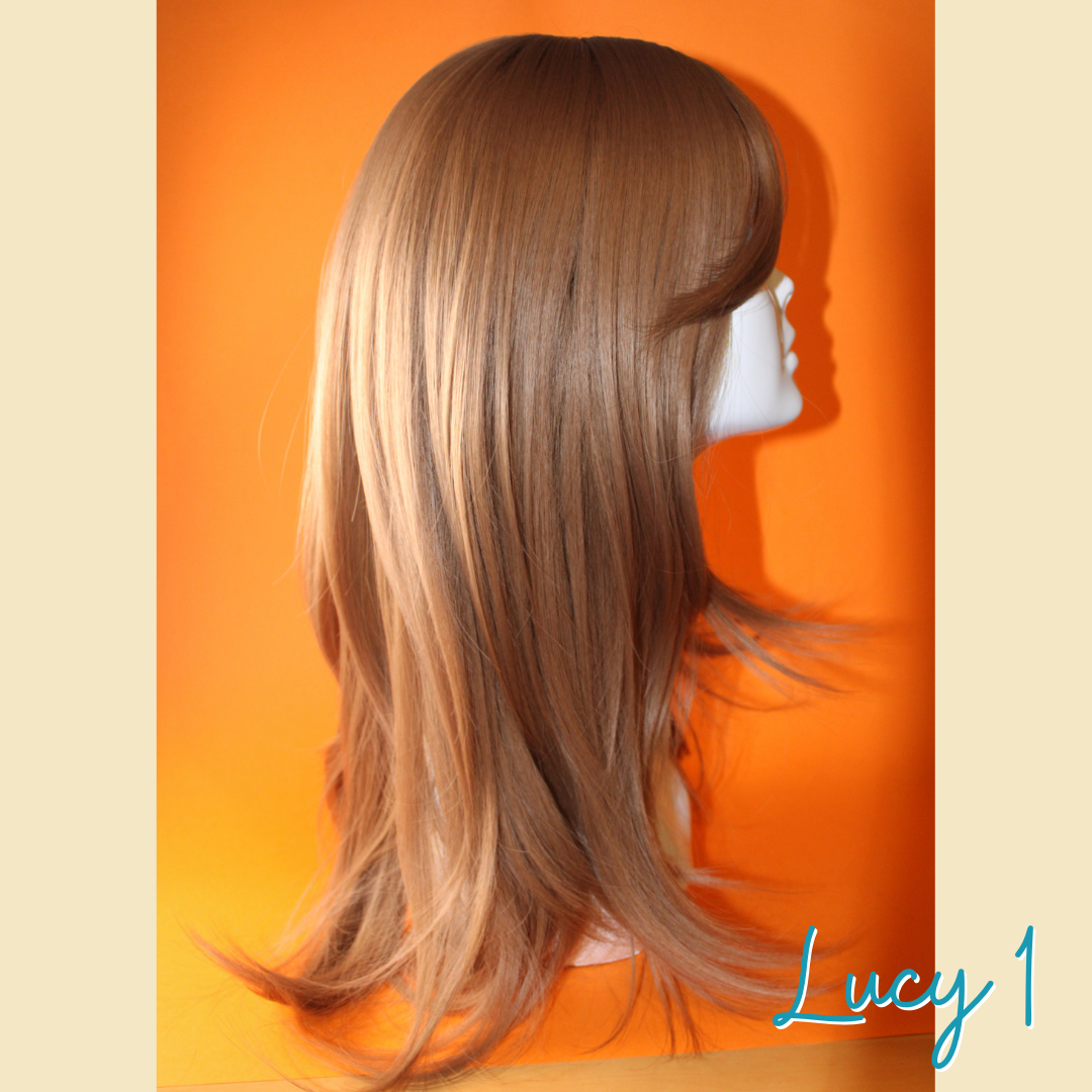 Lucy 1 - 23', Straight Layered, Synthetic Wig - Strawberry Blonde