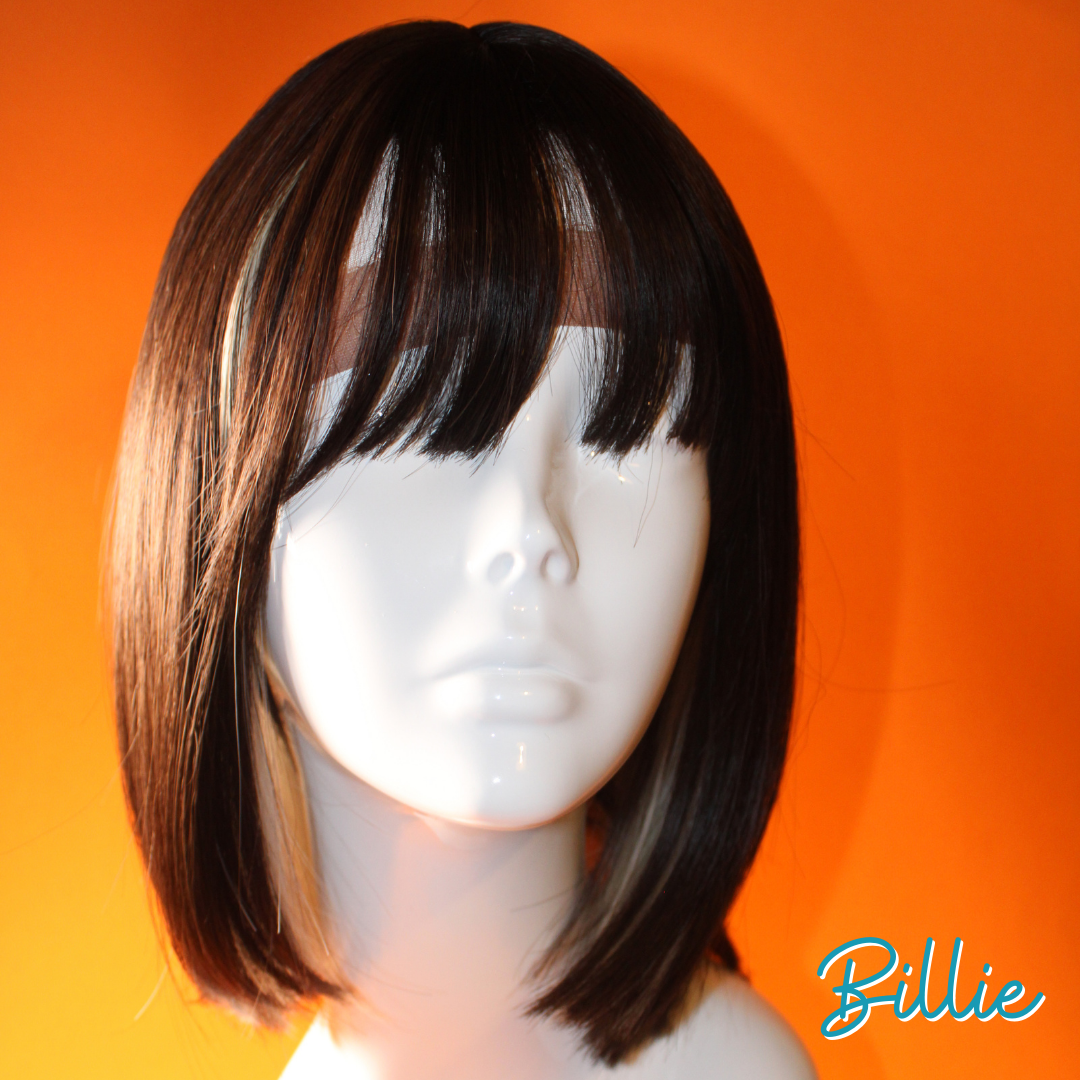 Billie - 13', Straight Synthetic Wig - Dark Brown with Blonde Underneath