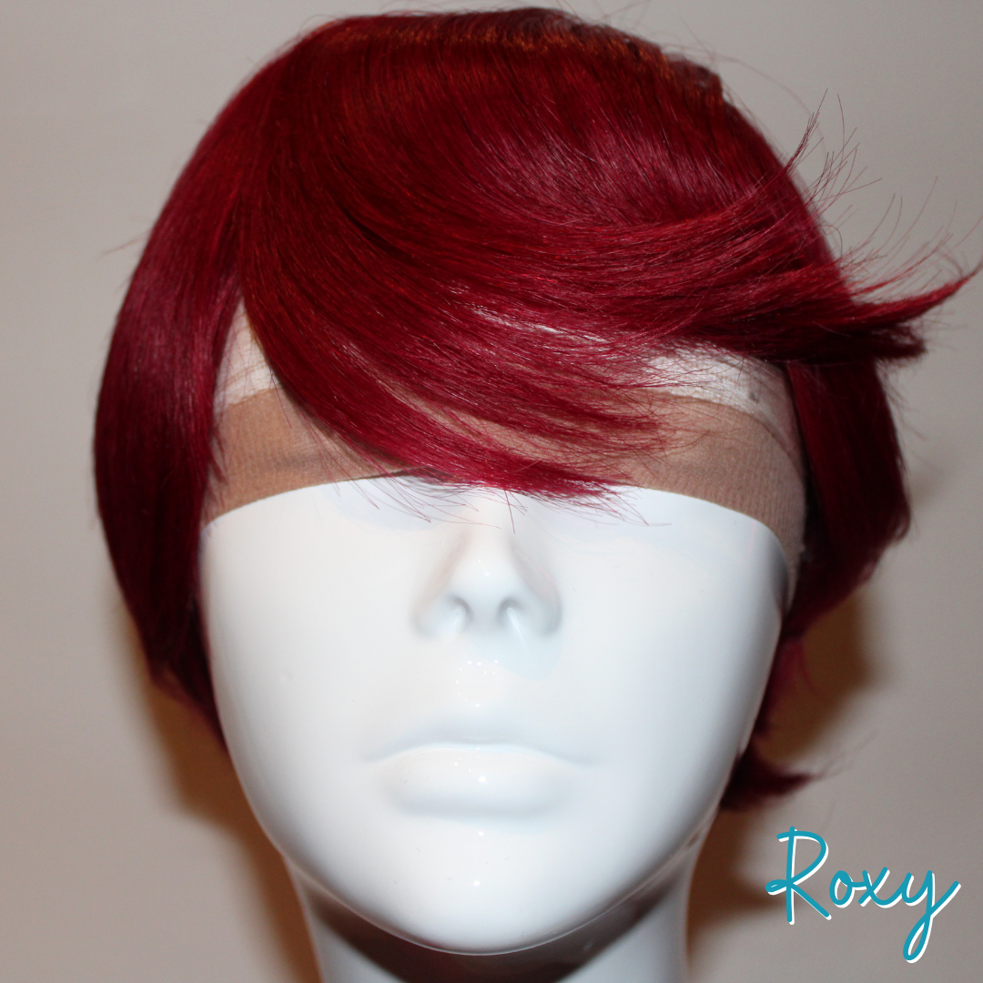 Roxy - 9', Straight, Human Hair Wig - Burgundy