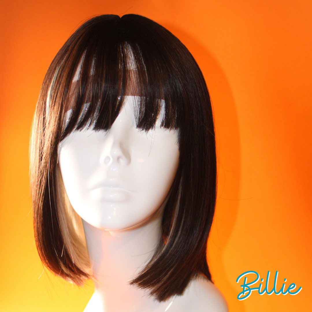Billie - 13', Straight Synthetic Wig - Dark Brown with Blonde Underneath
