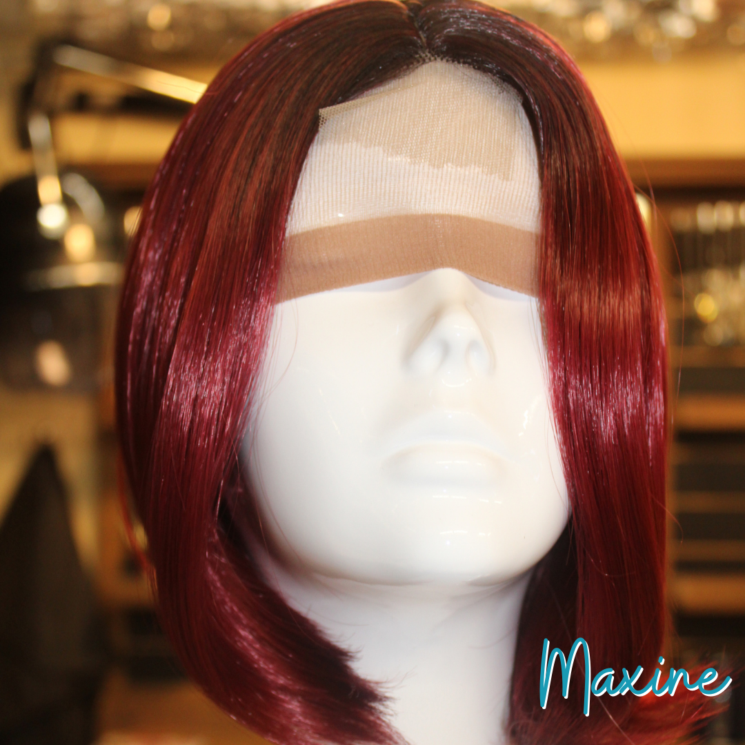 Maxine - 10', Straight, Synthetic Wig - 1B/Red