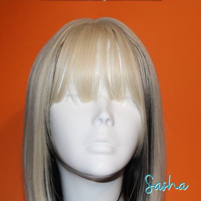 Sasha - 14', Straight, Synthetic Wig - Blonde with Black Underneath