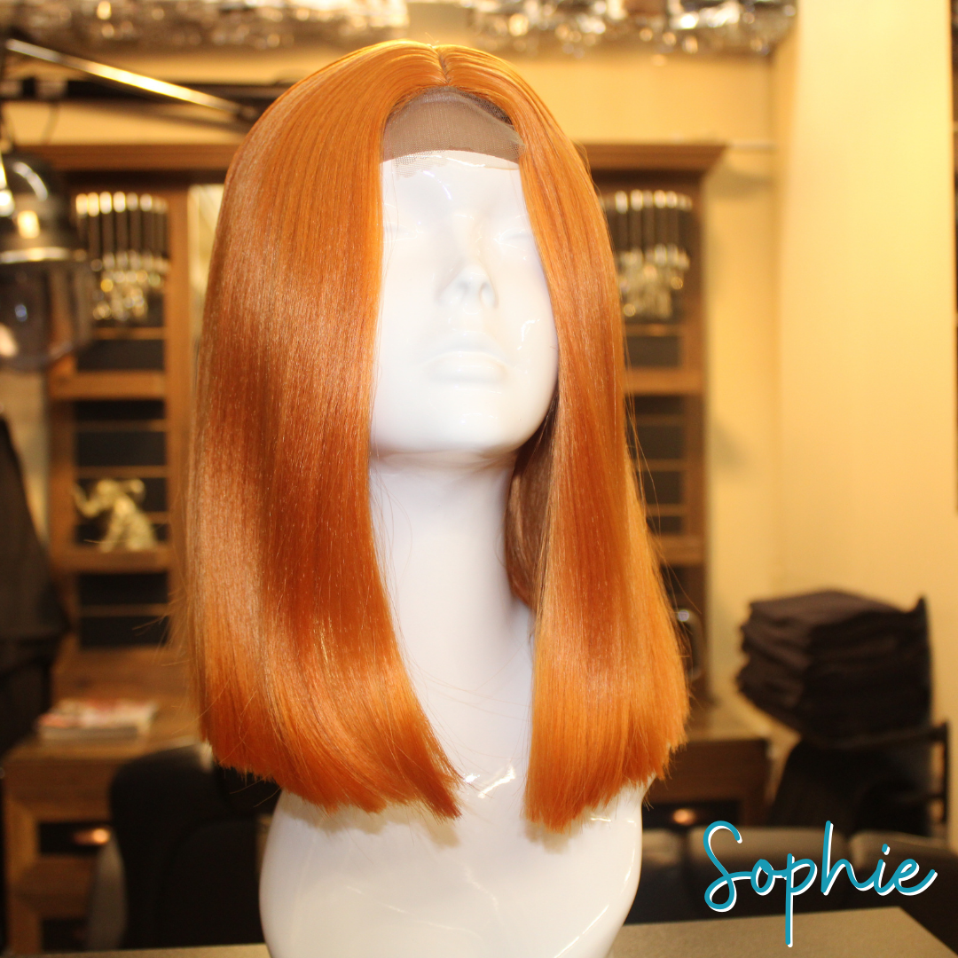 Sophie, 12', Straight Bob, Synthetic Wig - Orange