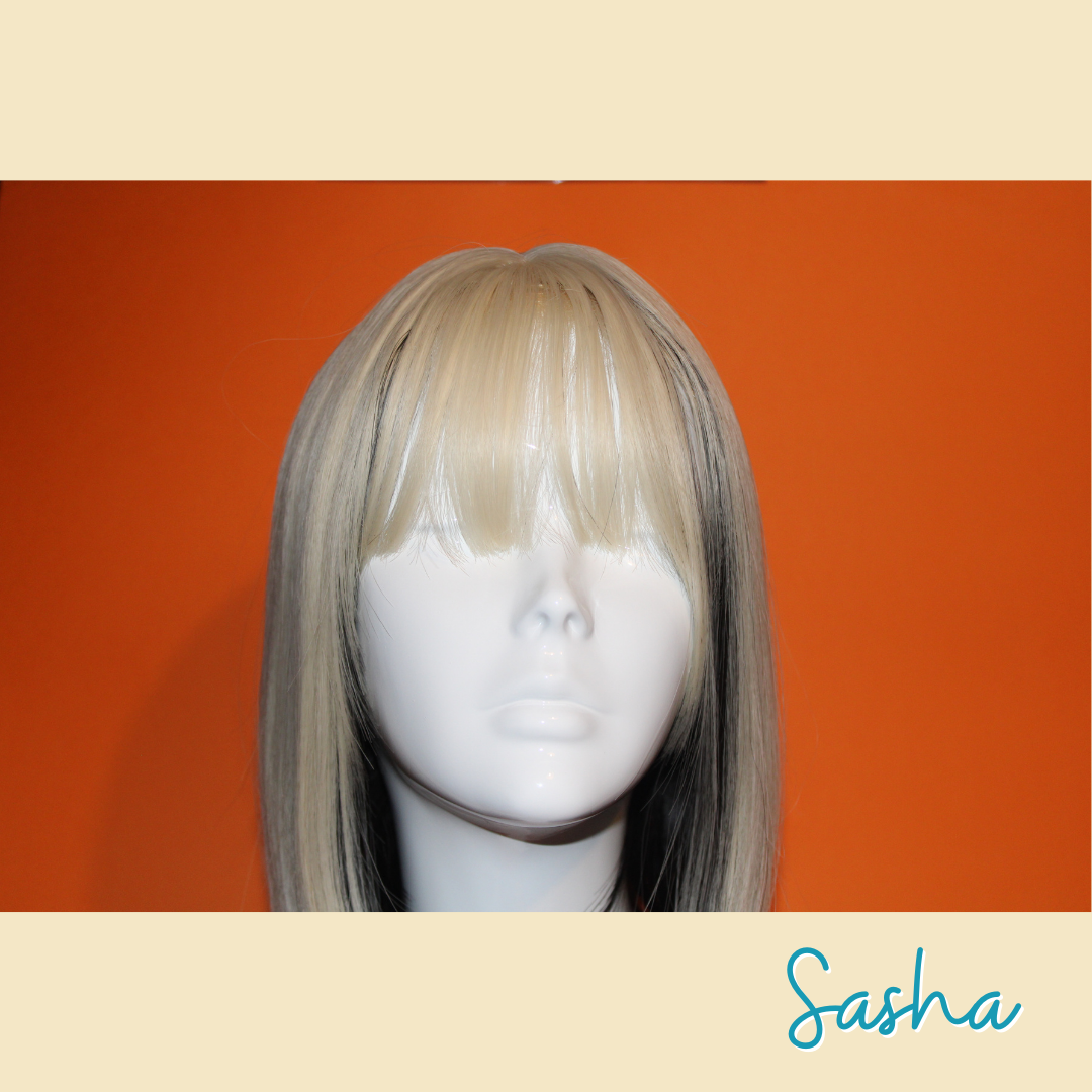 Sasha - 14', Straight, Synthetic Wig - Blonde with Black Underneath