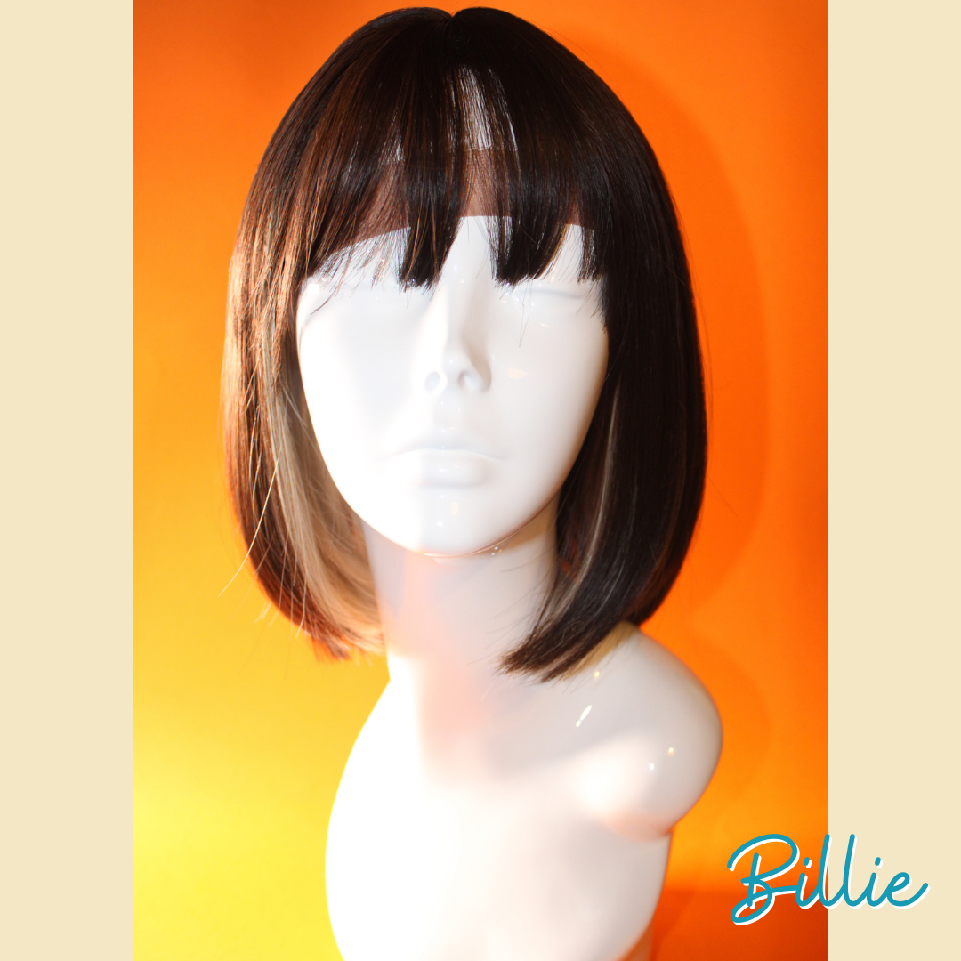 Billie - 13', Straight Synthetic Wig - Dark Brown with Blonde Underneath