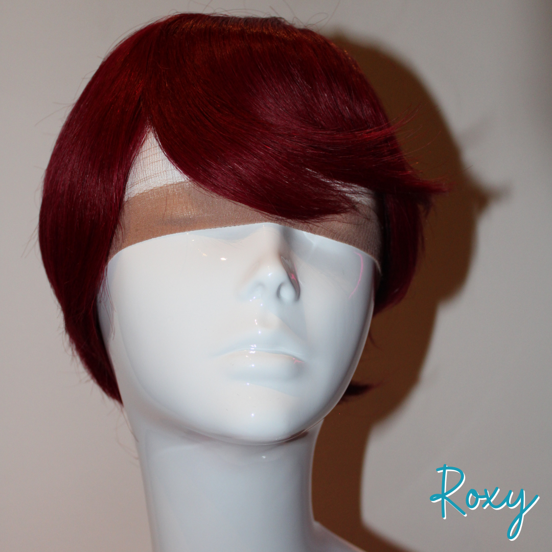 Roxy - 9', Straight, Human Hair Wig - Burgundy