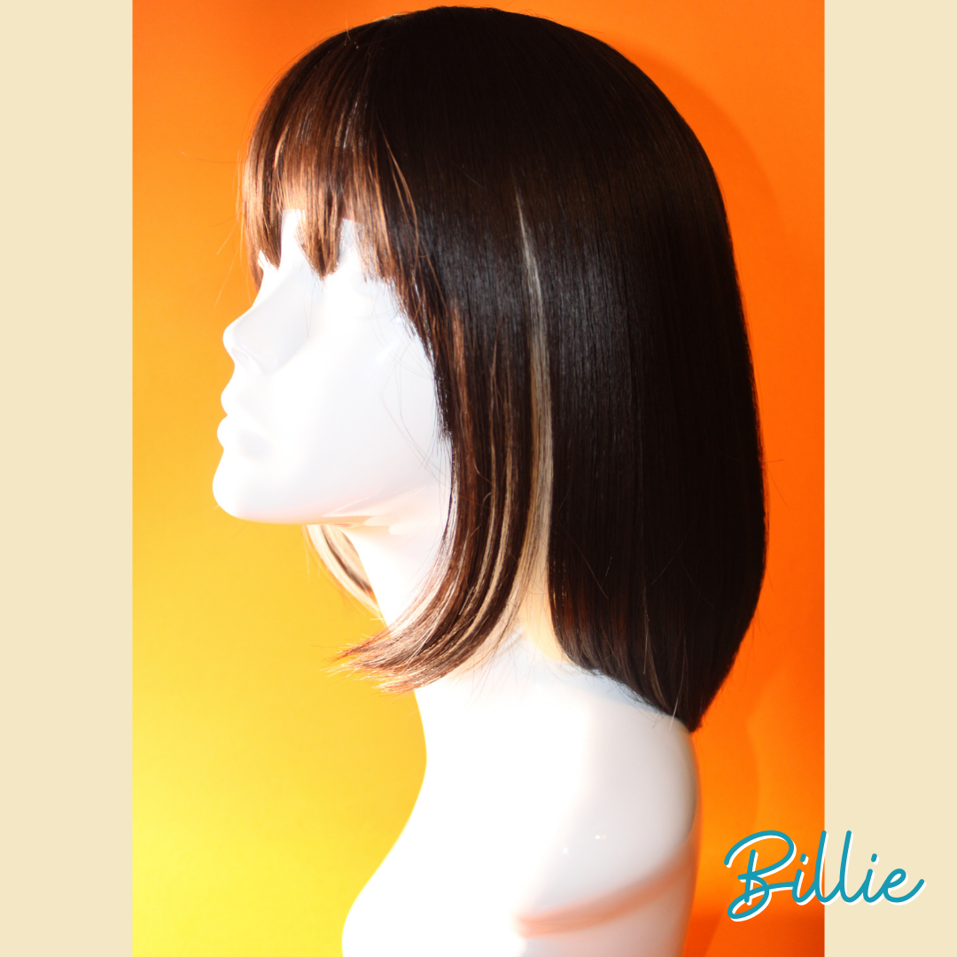 Billie - 13', Straight Synthetic Wig - Dark Brown with Blonde Underneath