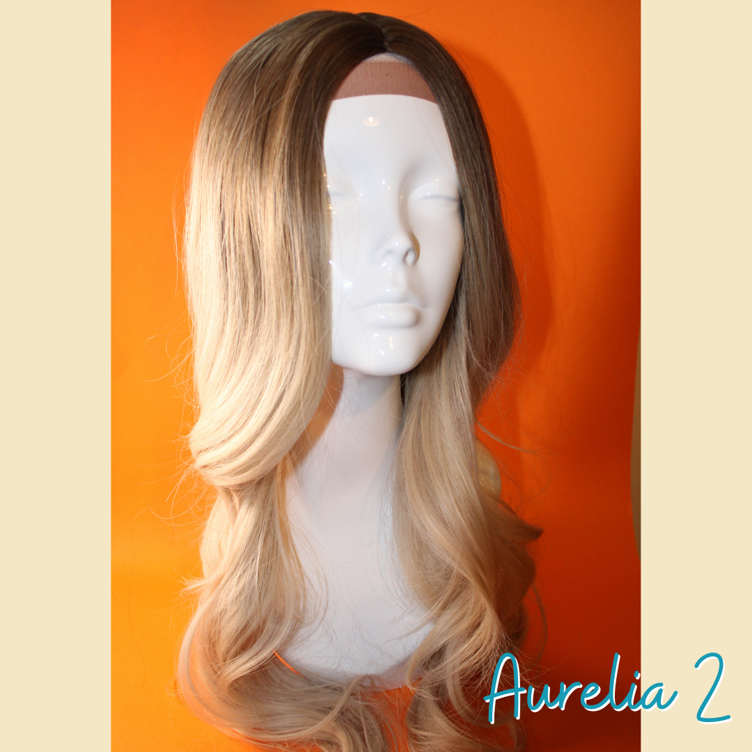 Aurelia 2 - 26' Loose Wave Synthetic Wig - Blonde with Ash Brown Roots