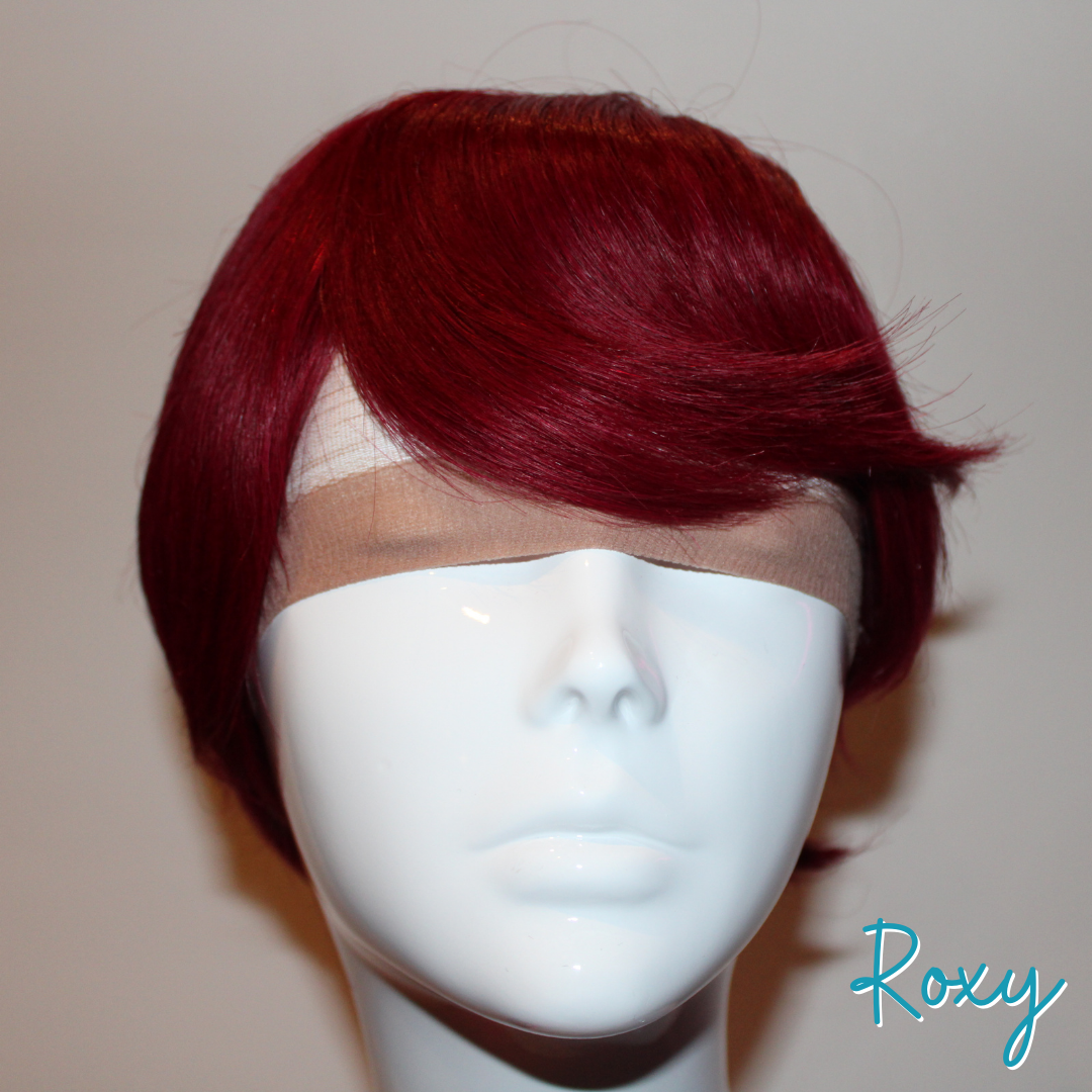 Roxy - 9', Straight, Human Hair Wig - Burgundy