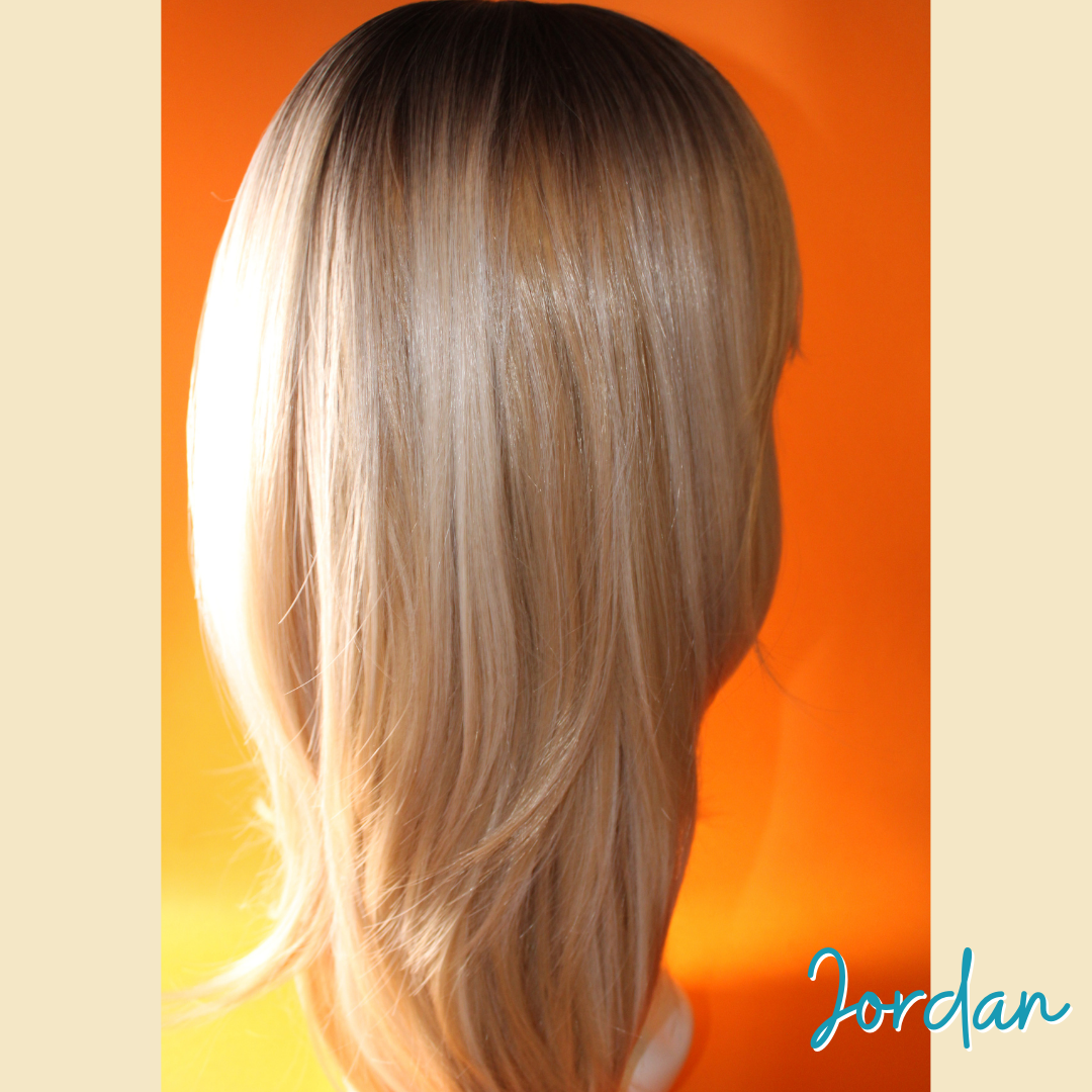 Jordan - 19' Straight Layered Synthetic Wig - Blonde with Brown Roots