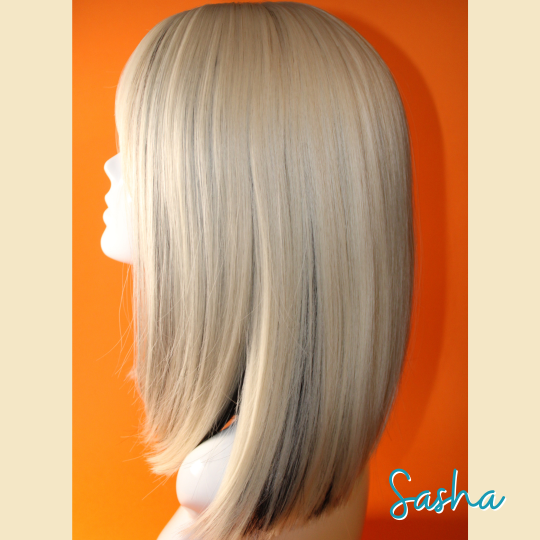 Sasha - 14', Straight, Synthetic Wig - Blonde with Black Underneath